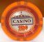 Orange CASINO poker chip 25 cents 14gr