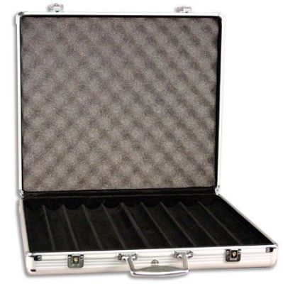 Aluminum poker chip case, 1000-chip capacity