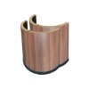 Close-up of curved wooden pedestal leg for Supreme poker table