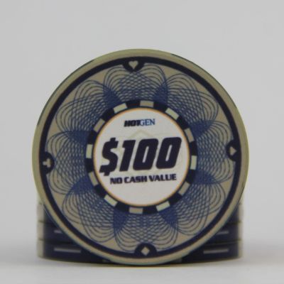 Ceramic poker chip $100 HotGen