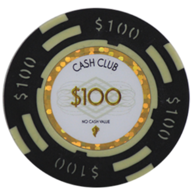 Roll of 25 Cash Club $100 poker chips