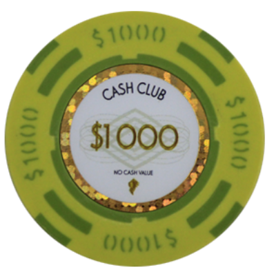 Roll of 25 Cash Club $1000 poker chips