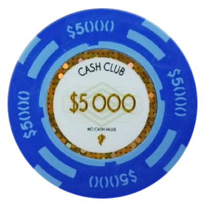 Roll of 25 Cash Club $5000 poker chips
