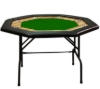 Octagonal poker table with green felt top