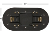 Underside of Supreme 84-inch poker table showing folding legs