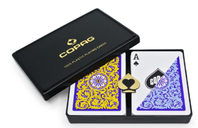 Copag Neoteric poker duopack open case with blue and yellow decks