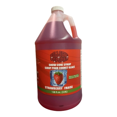 Image de Bullseye popcorn - Sirop à cônes glacés saveur Fraises  3.8L