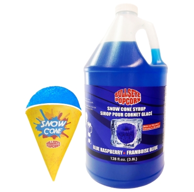 Image de Bullseye popcorn - Sirop à cônes glacés saveur framboise bleue  3.8L