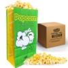 Green popcorn bag 3oz with flat bottom and popcorn