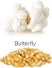 Butterfly popcorn - popped and unpopped kernels